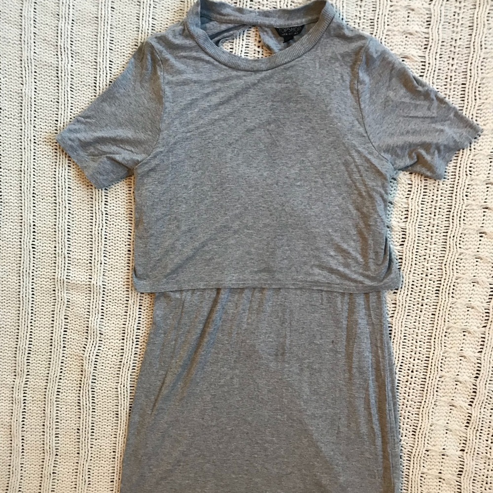 Topshop grey dress, elegant backing